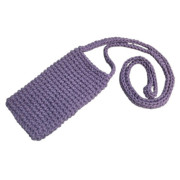 Háčkovaná taštička na mobil, Cordy macrame, fialová