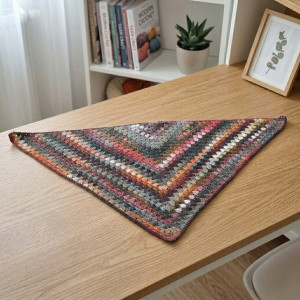 Háčkovaný šátek, Klid podzimu, 120x85 cm