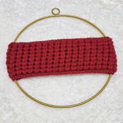 Háčkovaná čelenka, červená, merino, 50 cm