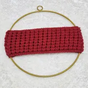 Háčkovaná čelenka, červená, merino, 50 cm