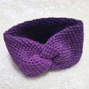 Háčkovaná čelenka, fialová, ombré, 46-48 cm