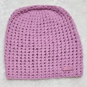 Háčkovaná homeleska, dlouhá, spadená čepice, růžová, 44 - 48 cm