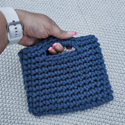 Háčkovaná kabelka, modrá