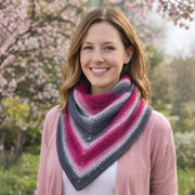 Návod na háčkovaný šátek, Šátek Růžová harmonie, růžový