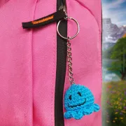 Návod na háčkovanou chobotnici, Chobotnička, přívěsek na klíče, modrá