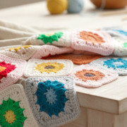 Návod na háčkovaný čtverec, Čtverec květ, žlutý