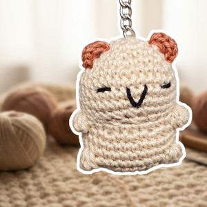 Návod na háčkování, Kapybara, přívěsek na klíče (hnědá)