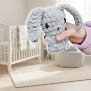 Návod na háčkovaného králíčka, Králíček, jedním tahem, šedý