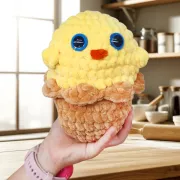 Návod na háčkované kuře, Kuře Cupcake, žluté
