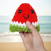 Návod na háčkovaný meloun, Melounek Šťavík, červený
