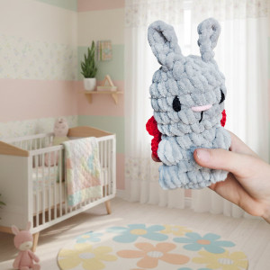 Návod na háčkovaného motýla, Motýlek, jedním tahem, šedo-červený