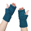 Návod na háčkované rukavice, bezprsté, s puffkovým vzorem, smaragdové