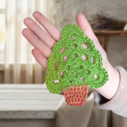 Návod na háčkovaný stromeček, Stromeček placatý, zelený