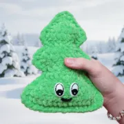 Návod na háčkovaný stromeček, Stromeček s obličejem, zelený