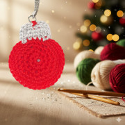 Návod na háčkovanou baňku, Vánoční baňka, přívěsek, červená