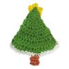 Návod na háčkovaný stromeček, Vánoční stromeček, půlkruh, zelený
