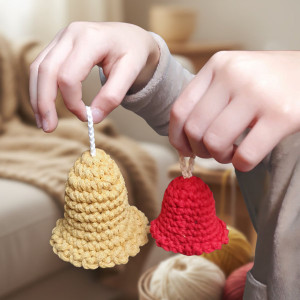 Návod na háčkovaný zvoneček, Zvoneček Necink, žlutý