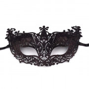 Karnevalová maska - škraboška s glitry, černá